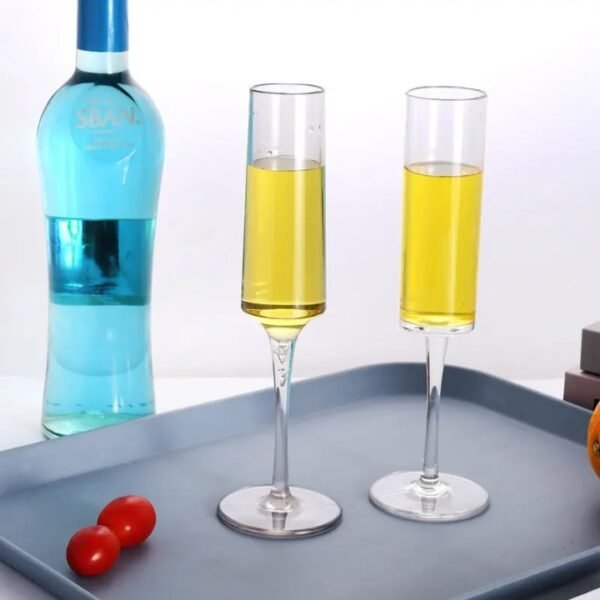 6pcs Elegant Smoky Champagne Flutes – Modern Sophistication - Image 5