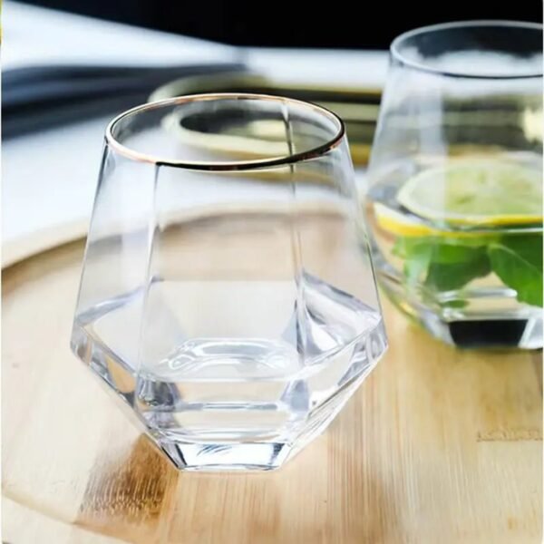 6pcs Modern Geometric Whiskey Glass Set – Elegant Faceted Tumblers - Image 5