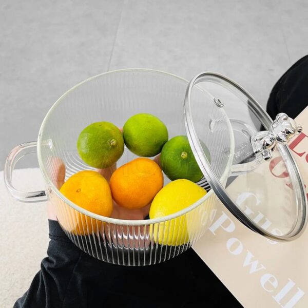 Elegant Heat-Resistant Glass Cooking Pot with Bear Handle - Image 4